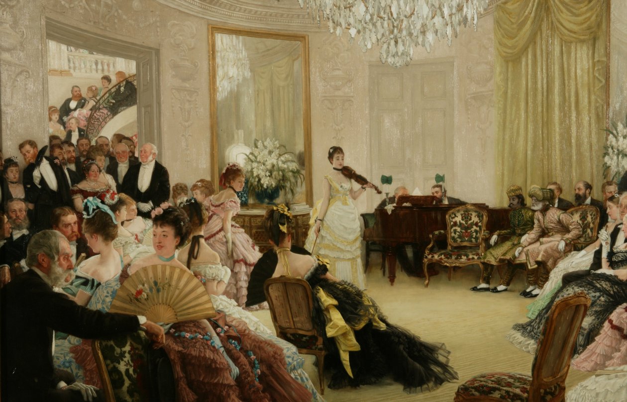 Hush! (O Concerto), c.1875 (óleo sobre tela) de James Jacques Joseph Tissot