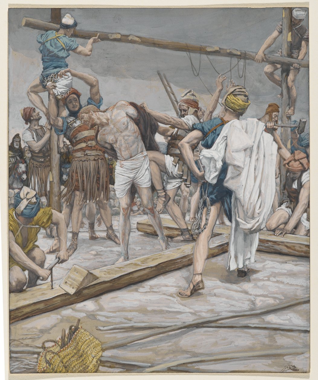 Jesus Despojado de Suas Roupas, ilustração da Vida de Nosso Senhor Jesus Cristo, 1886-94 (wc sobre grafite sobre papel) de James Jacques Joseph Tissot
