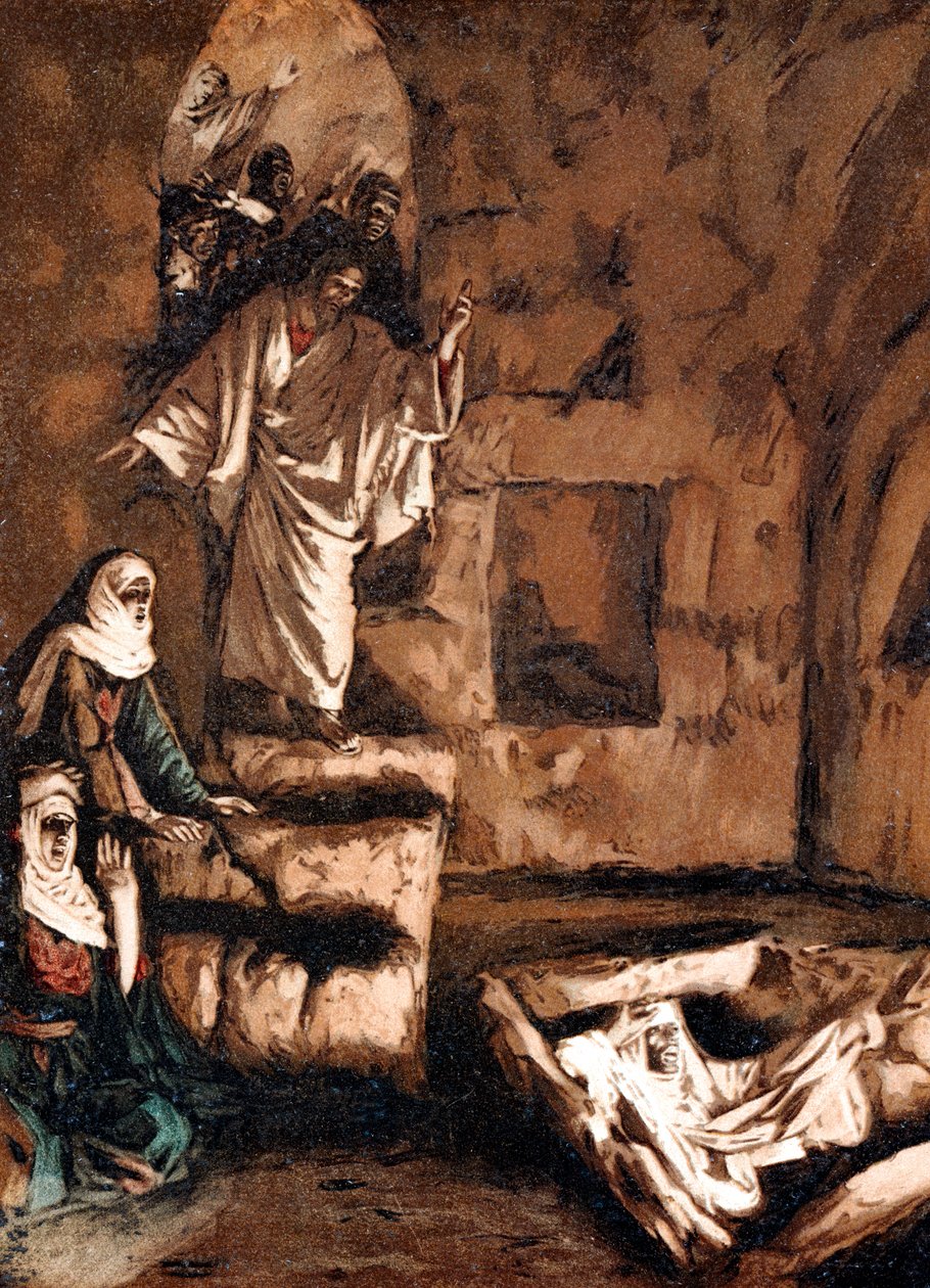 Jesus levantando Lázaro da tumba, 1897 de James Jacques Joseph Tissot