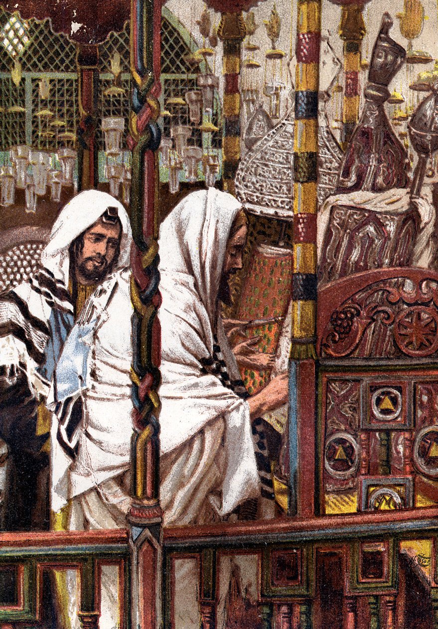Jesus ensinando na sinagoga, c1897 de James Jacques Joseph Tissot