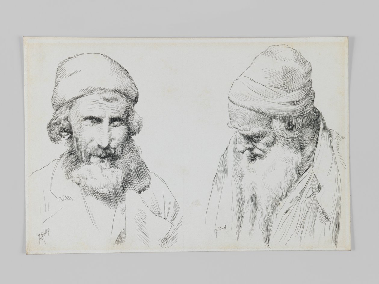 Judeus e iemenitas, Jerusalém, ilustração da vida de nosso Senhor Jesus Cristo (caneta & tinta em papel de wove) de James Jacques Joseph Tissot