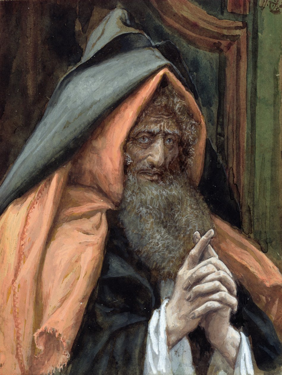 José de Arimatéia, ilustração da Vida de Cristo, c. 1867-94 (wc e guache sobre papelão) de James Jacques Joseph Tissot