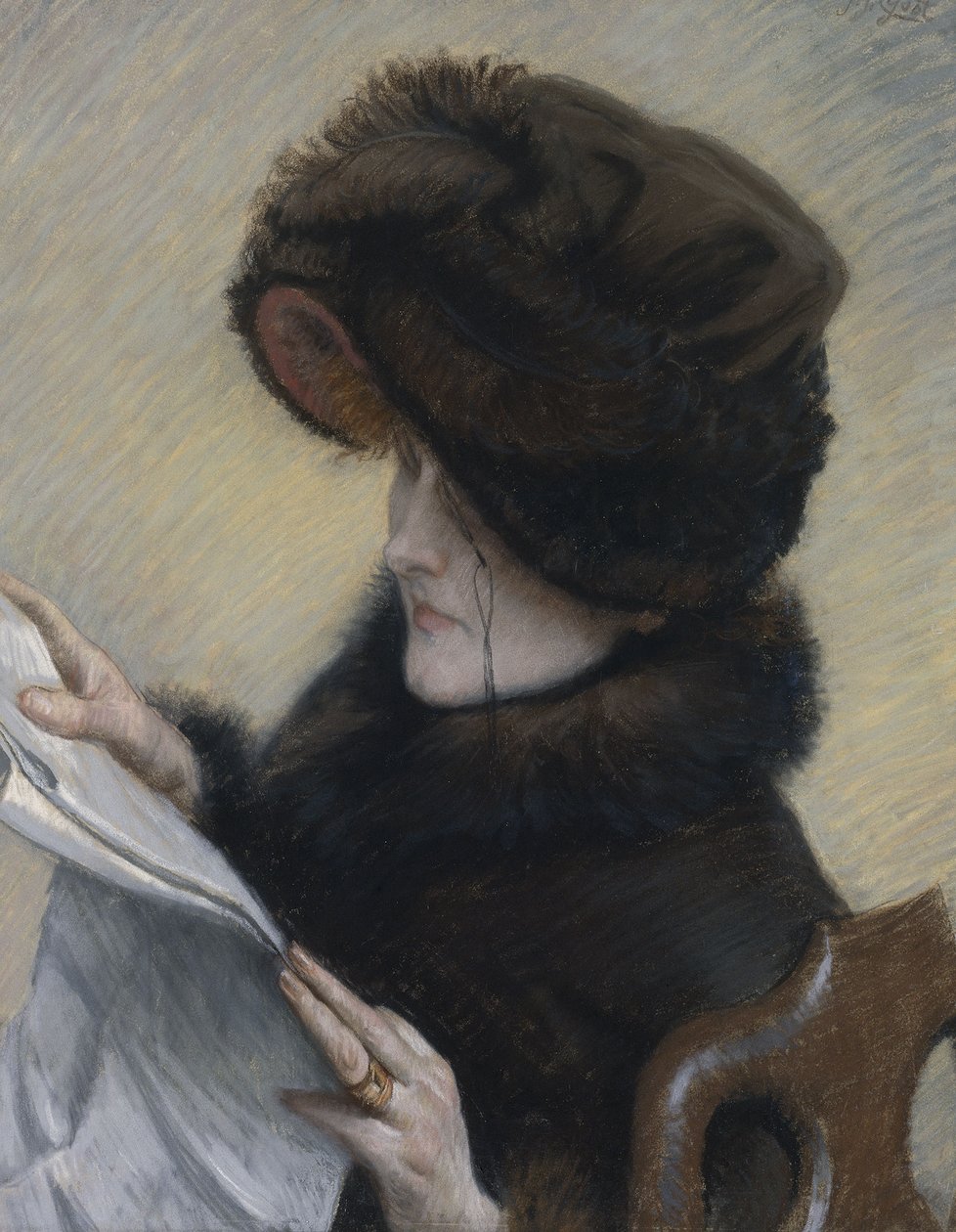 La Liseuse, c.1883 (pastel sobre papel colocado sobre tela) de James Jacques Joseph Tissot