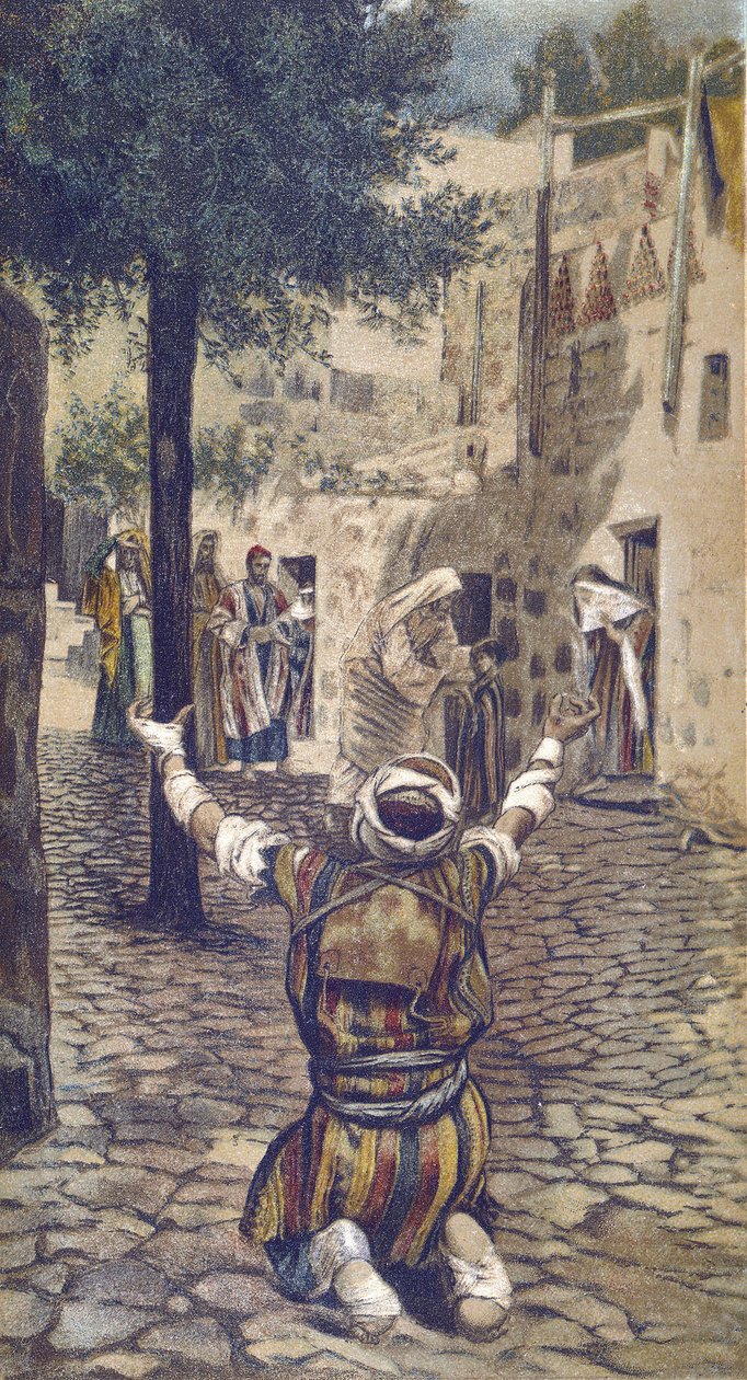 La guerison des lepers à Capharnaum - Healing of the Lepers at Capernaum - de "The Life of Our Lord Jesus Christ" - 1899 por James Tissot - La vie de notre seigneur Jesus Christ, de Jacques Joseph (Jacques Joseph) Tissot dit James Tissot (1836-1902) de James Jacques Joseph Tissot