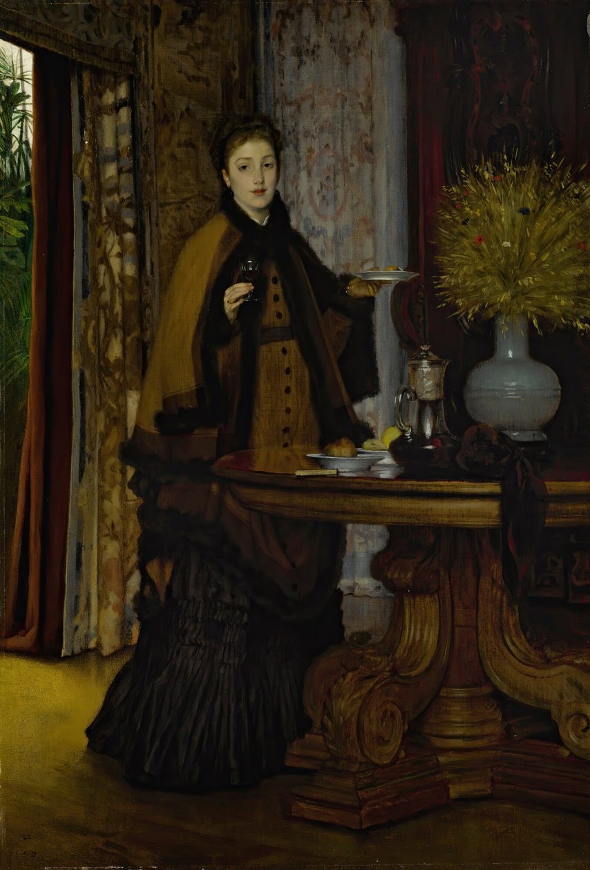 Chá da tarde Le Goúter, 1869. de James Jacques Joseph Tissot