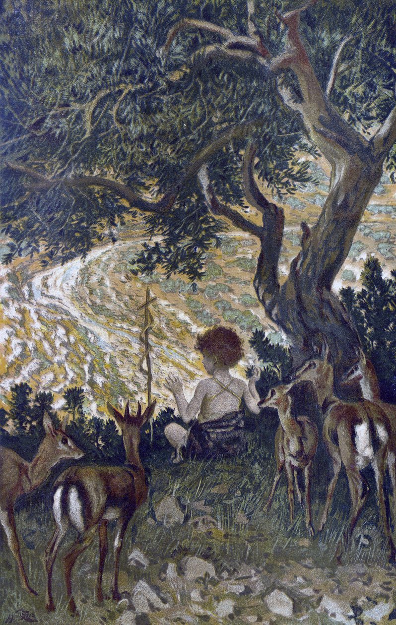 L "enfance de São João Batista - A Infância de São João Batista - de“ ”A Vida de Nosso Senhor Jesus Cristo” ”- 1899 por James Tissot - La vie de notre seigneur Jesus Cristo, de Jacques Joseph de James Jacques Joseph Tissot
