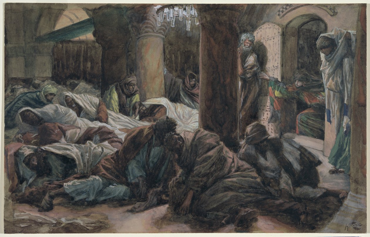 Maria Madalena Corre e Diz aos Discípulos que o Corpo de Cristo já não está no túmulo, ilustração para A Vida de Cristo, c.1886-94 (wc e guache sobre papelão) de James Jacques Joseph Tissot