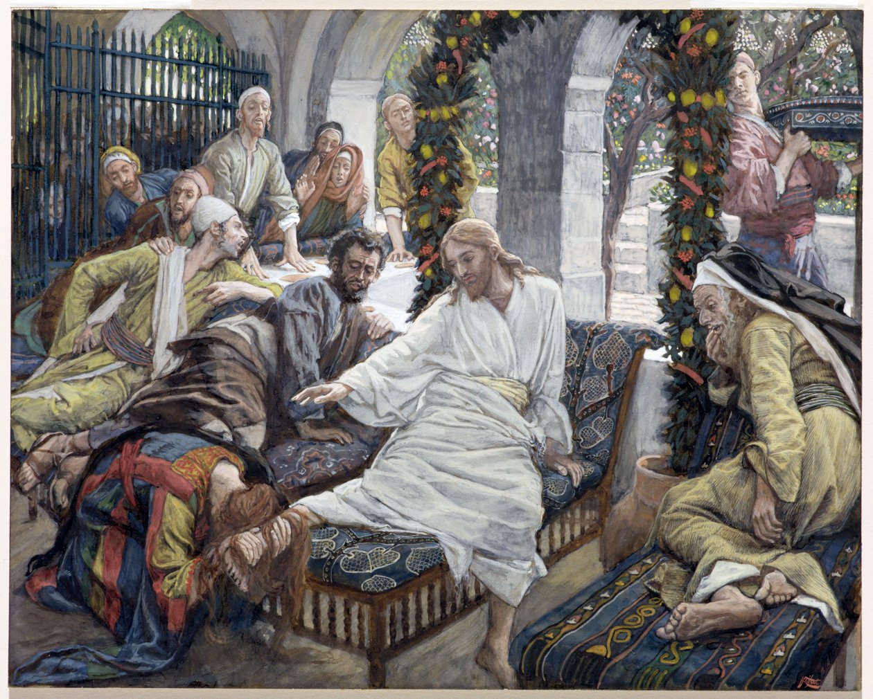 Maria Madalena Caixa de Pomada Muito Preciosa, ilustração para A Vida de Cristo, c.1886-96 (guache sobre papelão) de James Jacques Joseph Tissot