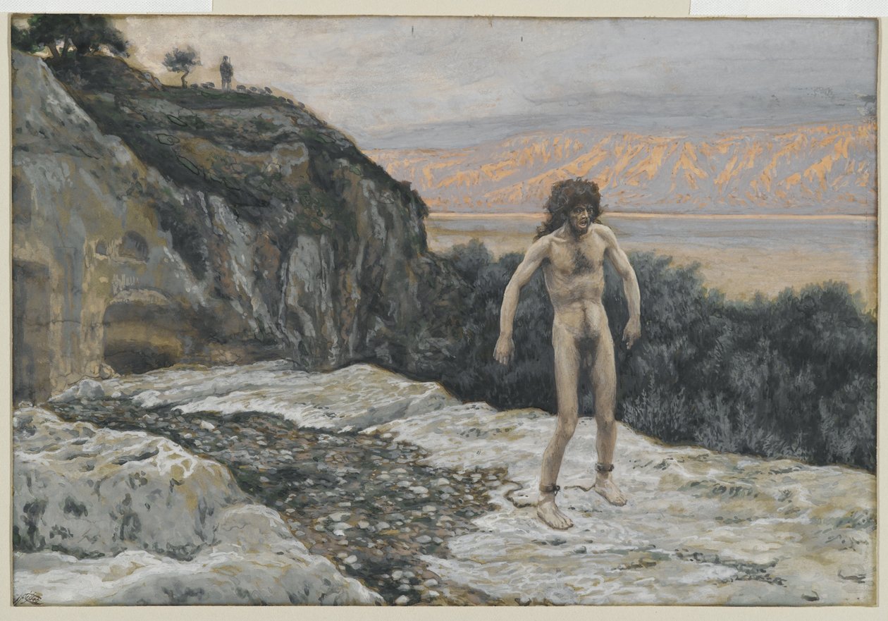 My Name is Legion, ilustração da Vida de Nosso Senhor Jesus Cristo (wc over graphite on paper) de James Jacques Joseph Tissot