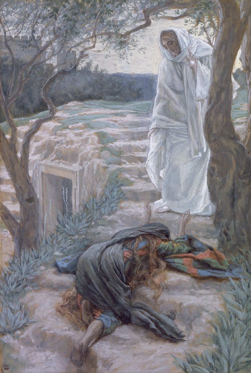 Noli Me Tangere, ilustração para a vida de Cristo, c.1884-96 (wc & guache no cartão) de James Jacques Joseph Tissot