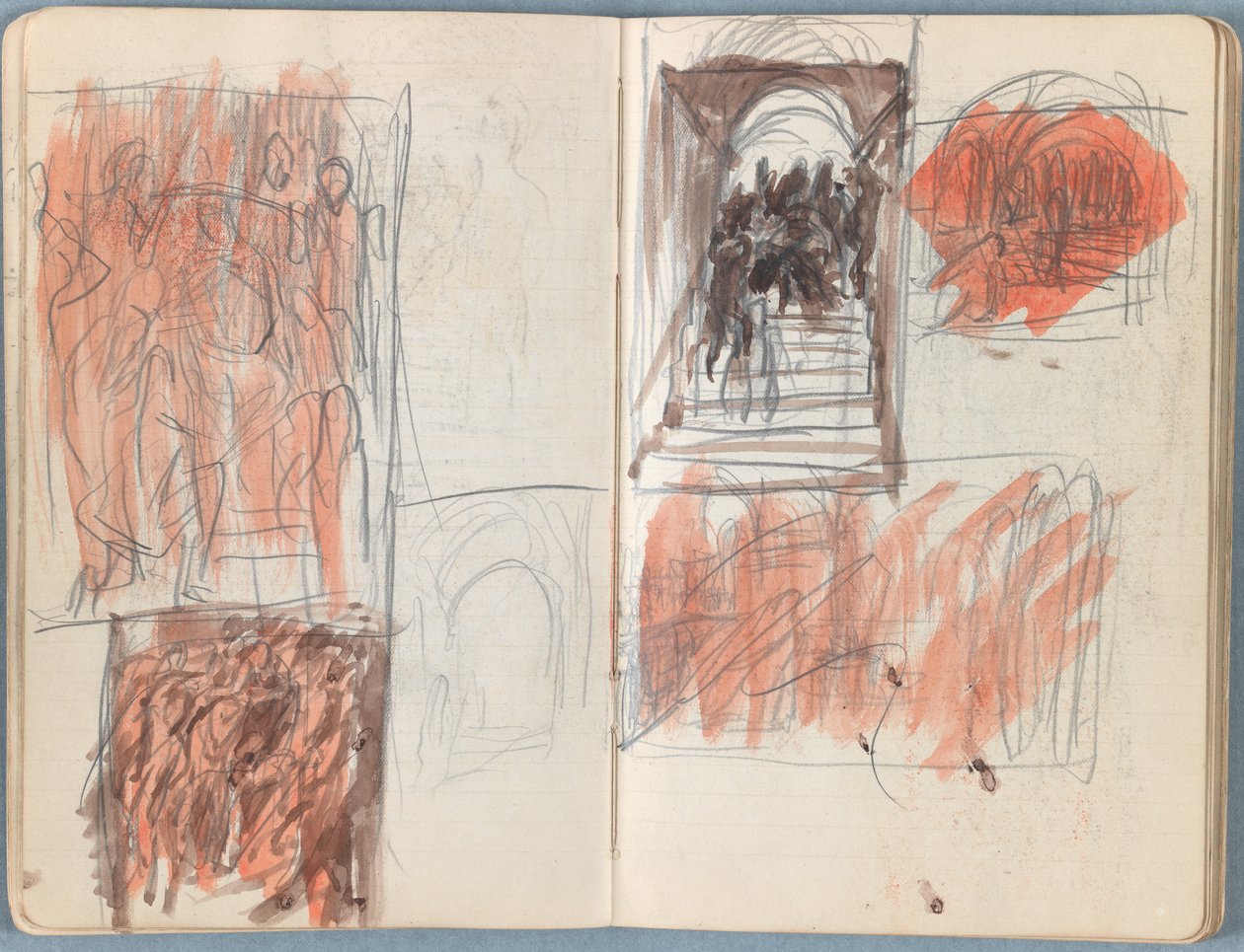 Páginas de um álbum de Esboços para a vida de Nosso Senhor Jesus Cristo, final da década de 1880 (grafite e tinta sobre papel) de James Jacques Joseph Tissot