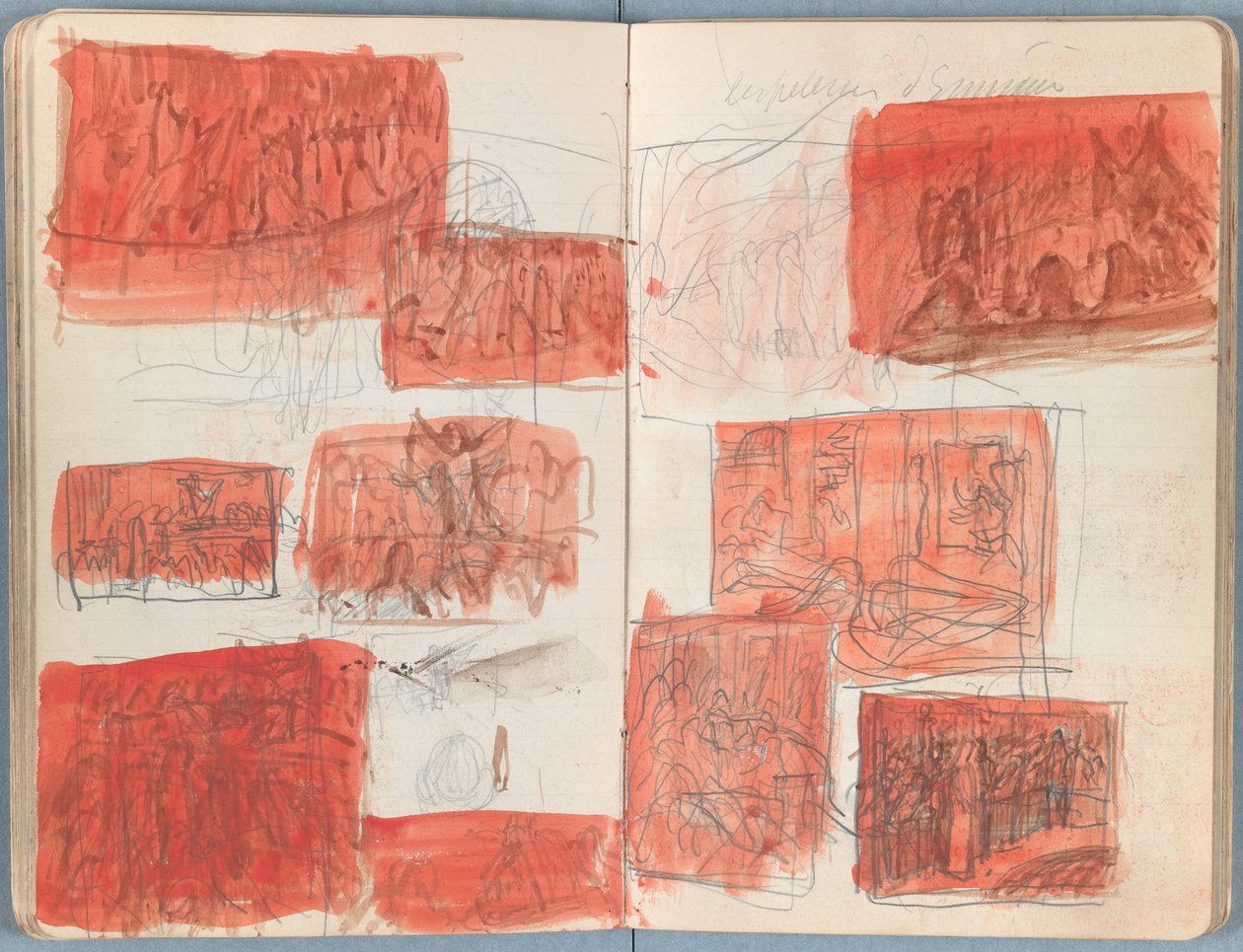 Páginas de um álbum de Esboços para a vida de Nosso Senhor Jesus Cristo, final da década de 1880 (grafite e tinta sobre papel) de James Jacques Joseph Tissot