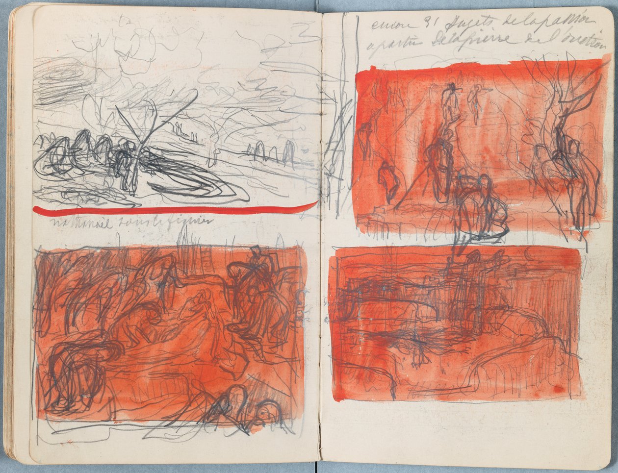 Páginas de um álbum de Esboços para a vida de Nosso Senhor Jesus Cristo, final da década de 1880 (grafite e tinta sobre papel) de James Jacques Joseph Tissot