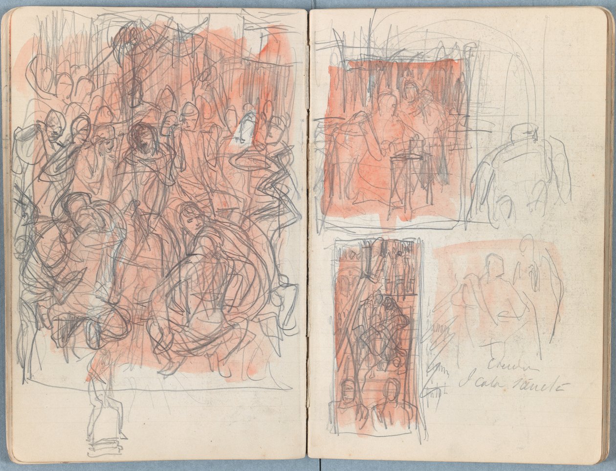 Páginas de um álbum de Esboços para a vida de Nosso Senhor Jesus Cristo, final da década de 1880 (grafite e tinta sobre papel) de James Jacques Joseph Tissot