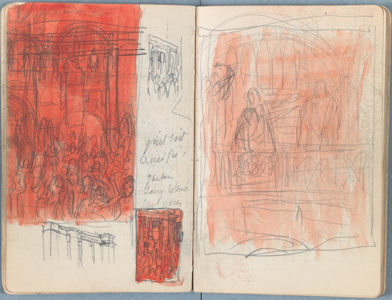 Páginas de um álbum de Esboços para a vida de Nosso Senhor Jesus Cristo, final da década de 1880 (grafite e tinta sobre papel) de James Jacques Joseph Tissot