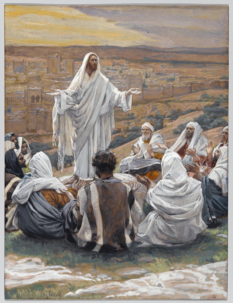 Pater Noster - Oração do Senhor, ilustração para A Vida de Cristo, c.1886-94 (wc e guache sobre papelão) de James Jacques Joseph Tissot