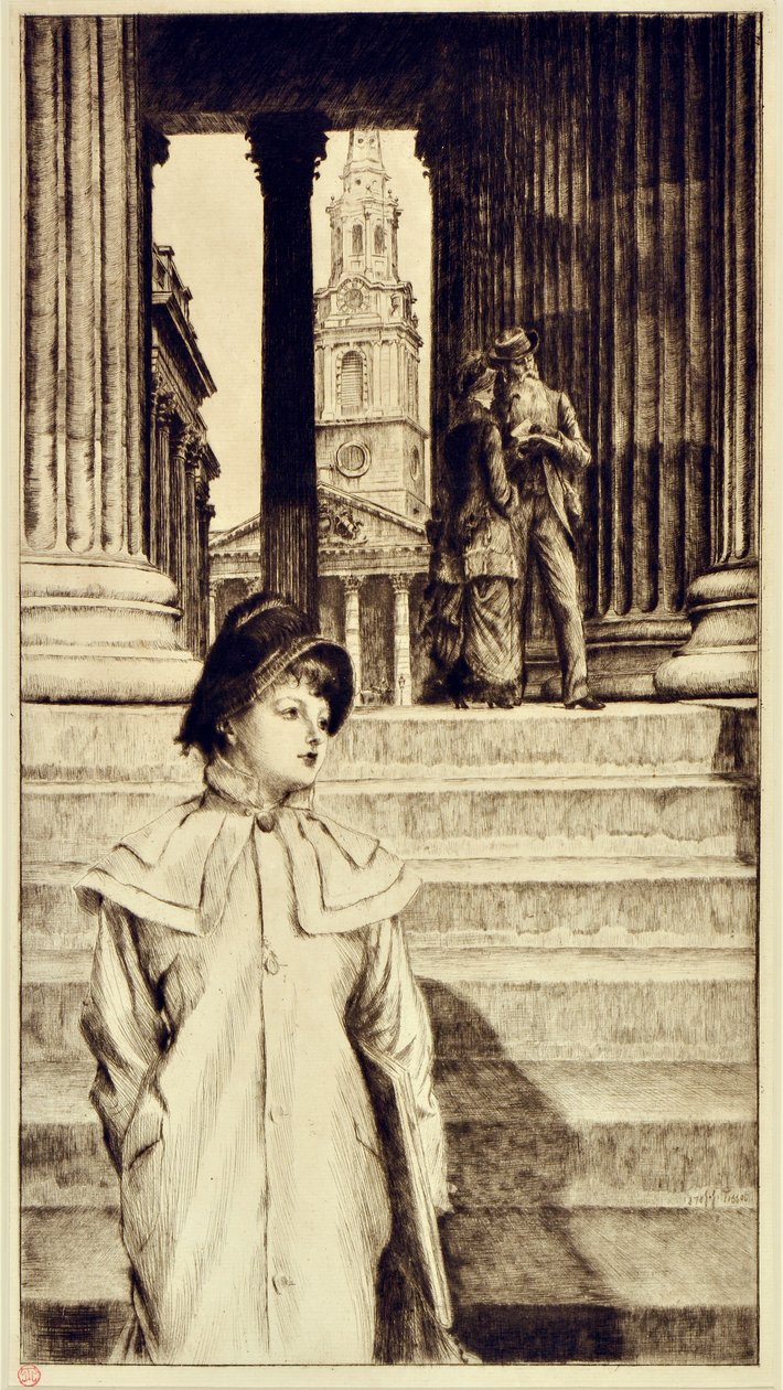 Pórtico da Galeria Nacional, Londres de James Jacques Joseph Tissot