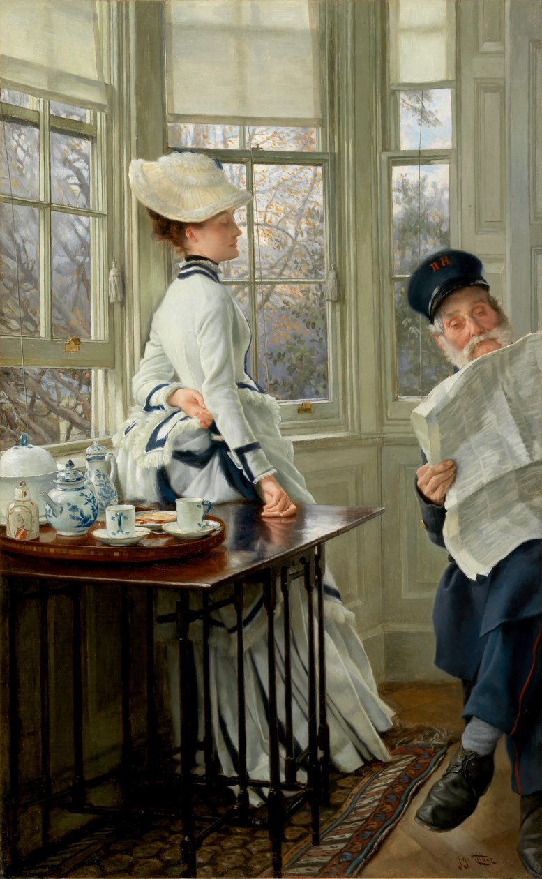 Lendo as Notícias, 1874 de James Jacques Joseph Tissot