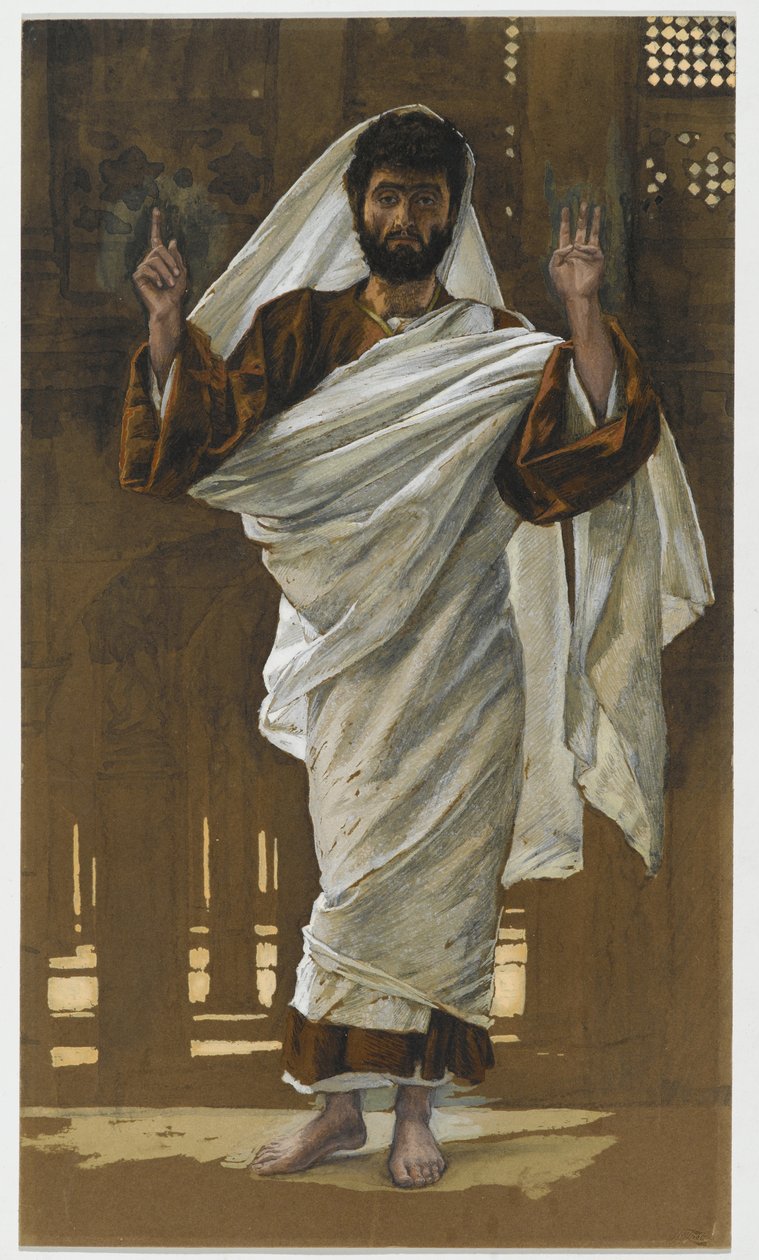 São Bartolomeu, ilustração para a vida de Cristo, c.1886-94 (wc & guache no cartão) de James Jacques Joseph Tissot