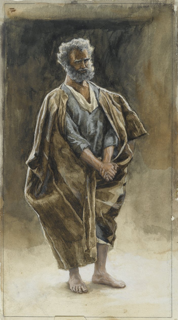 São Pedro, ilustração da Vida de Nosso Senhor Jesus Cristo, 1886-94 (wc sobre grafite sobre papel) de James Jacques Joseph Tissot