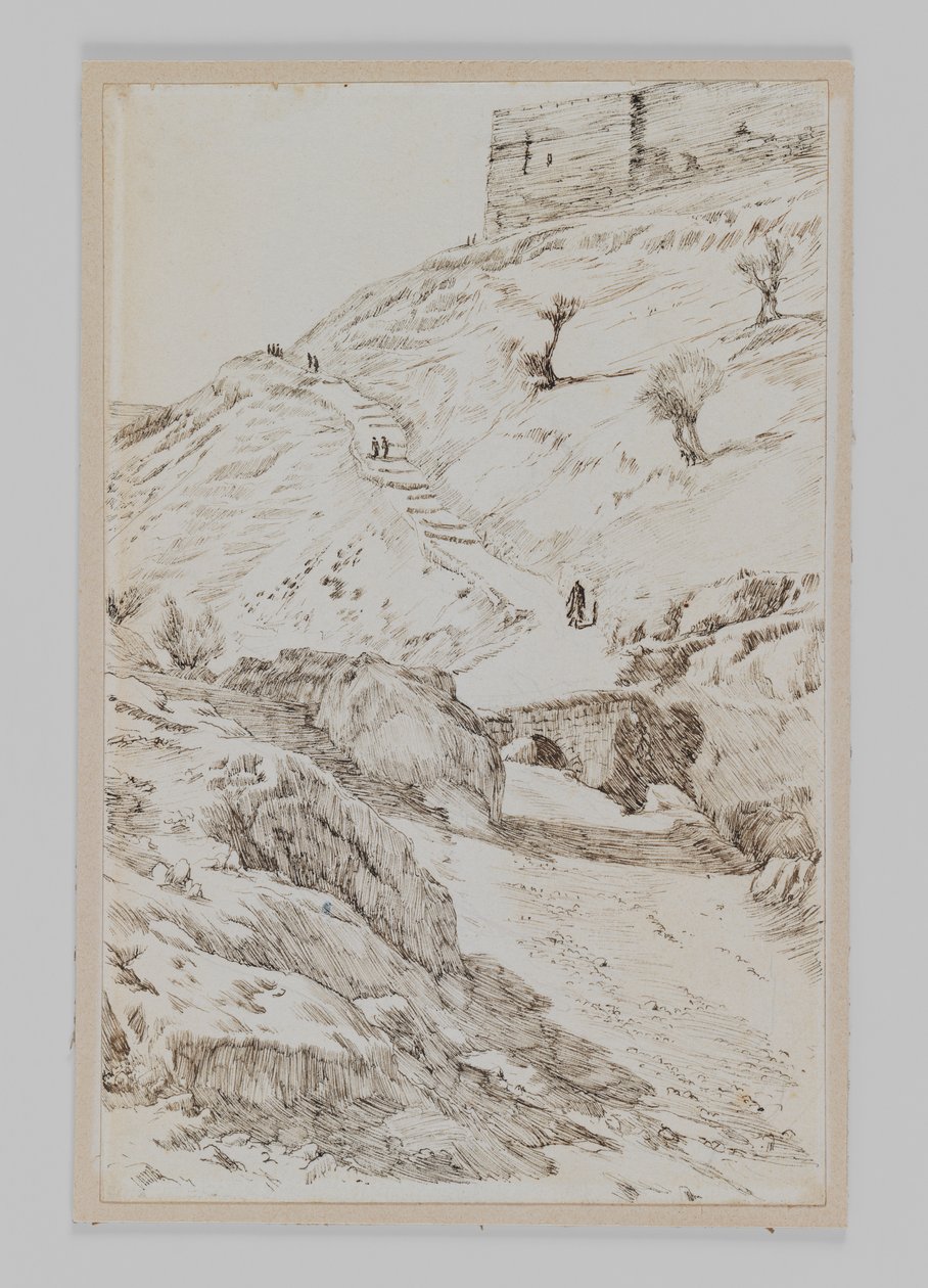 A ponte de Kedron vindo do Getsêmani, ilustração da vida de nosso Senhor Jesus Cristo de James Jacques Joseph Tissot