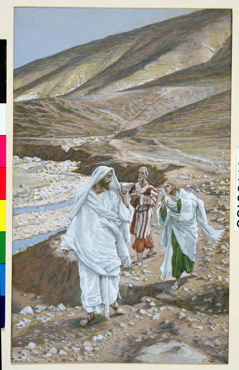 O Chamado de Santo André e São João, ilustração para A Vida de Cristo, c.1886-94 (wc e guache sobre papelão) de James Jacques Joseph Tissot