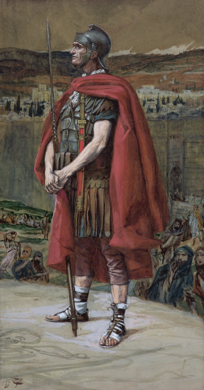 O Centurião, ilustração para A Vida de Cristo, c.1886-94 (wc e guache sobre papelão) de James Jacques Joseph Tissot