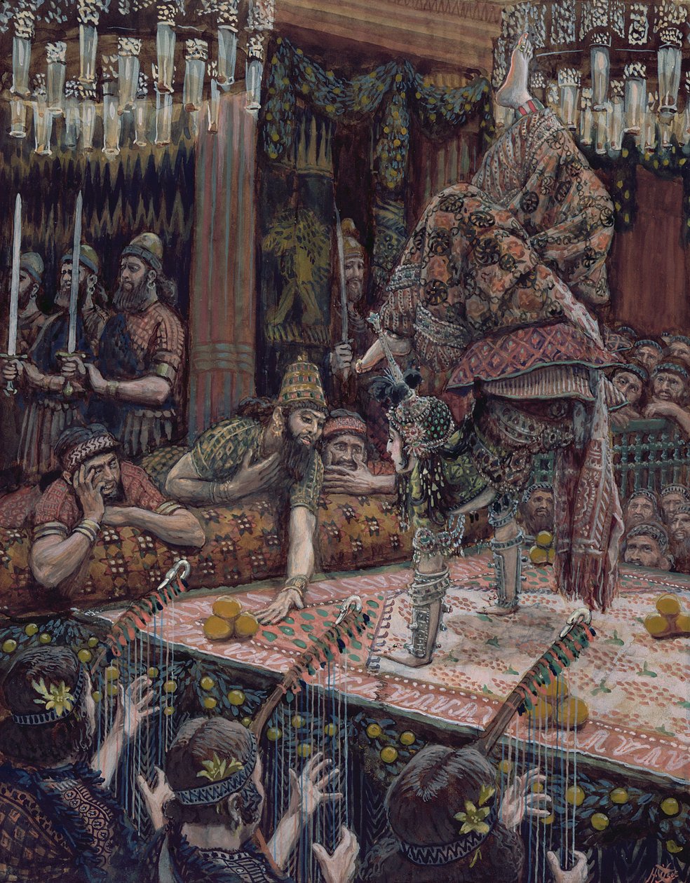 A filha de Herodias dançando, ilustração para a vida de Cristo, c.1886-94 (wc & guache sobre papelão) de James Jacques Joseph Tissot