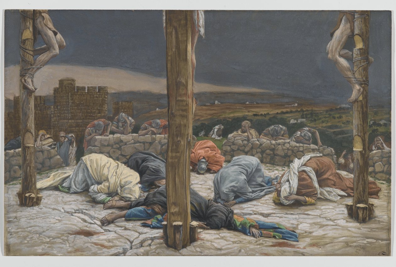 O Terremoto, ilustração da Vida de Nosso Senhor Jesus Cristo, 1886-94 (wc sobre grafite sobre papel) de James Jacques Joseph Tissot
