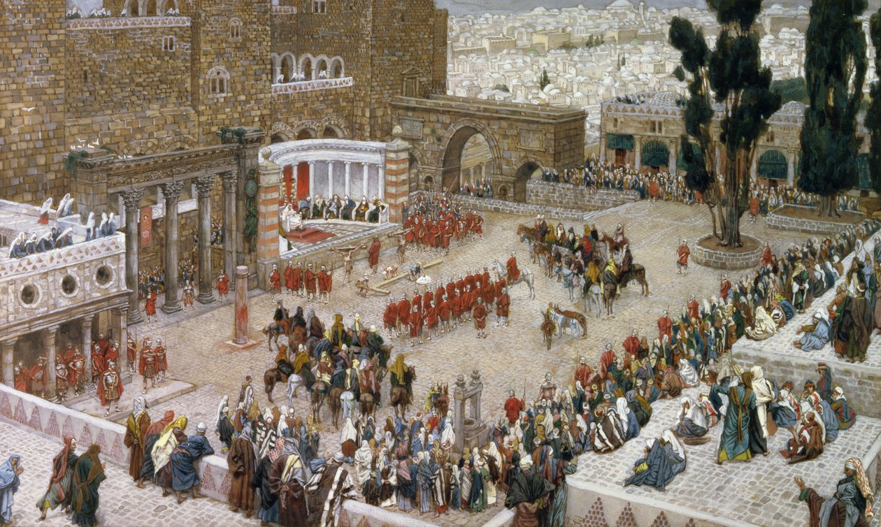 O Fórum de Jerusalém como visto de cima, ilustração para A Vida de Cristo, c.1886-96 (guache sobre papelão) de James Jacques Joseph Tissot