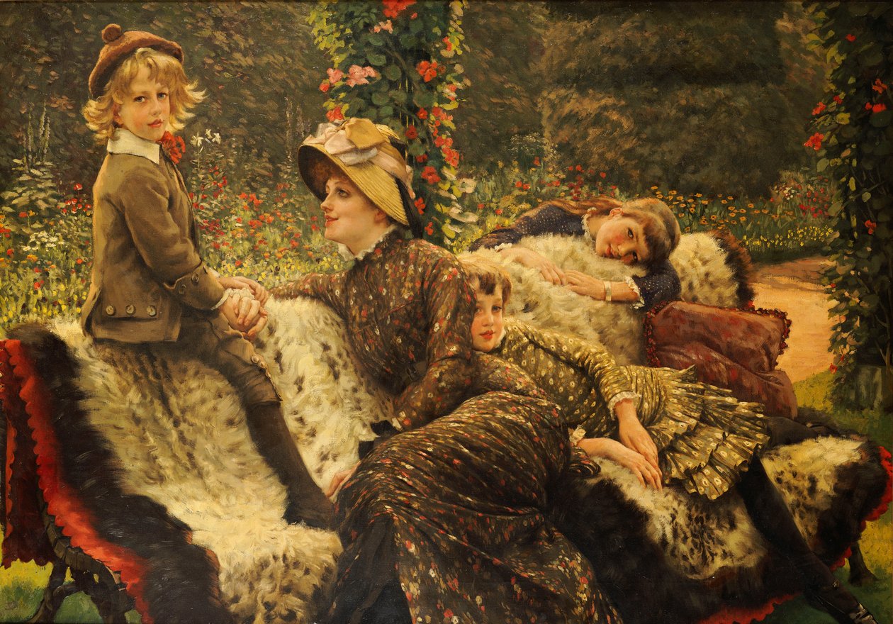 O banco do jardim, 1882 de James Jacques Joseph Tissot