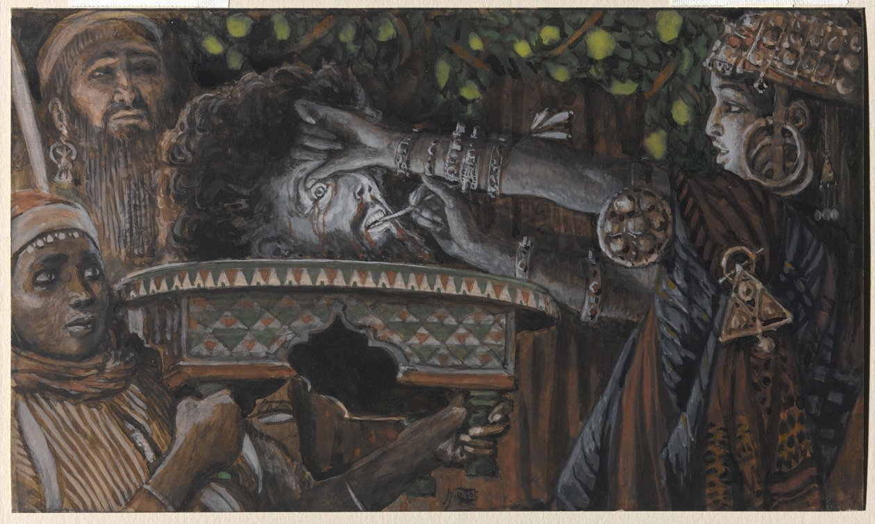 A Cabeça de São João Batista, ilustração para A Vida de Cristo, c.1886-94 (wc e guache sobre papelão) de James Jacques Joseph Tissot
