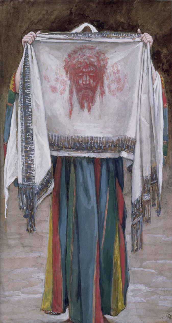 A Santa Face, ilustração para A Vida de Cristo, c.1884-96 (wc e guache sobre papelão) de James Jacques Joseph Tissot