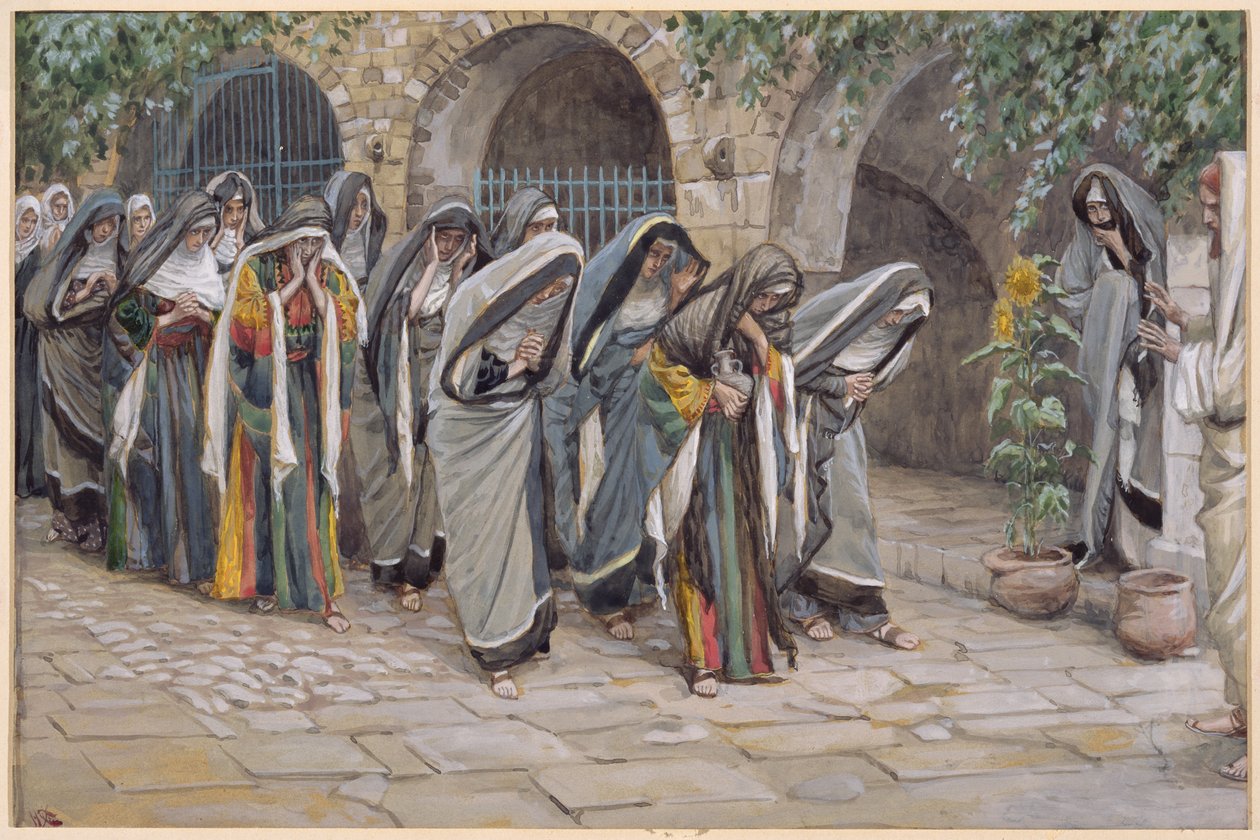 As Mulheres Santas, ilustração para A Vida de Cristo, c.1886-94 (wc e guache sobre papelão) de James Jacques Joseph Tissot