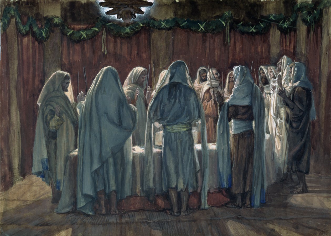 A Páscoa Judaica, ilustração para A Vida de Cristo, c.1884-96 (wc e guache no cartão) de James Jacques Joseph Tissot
