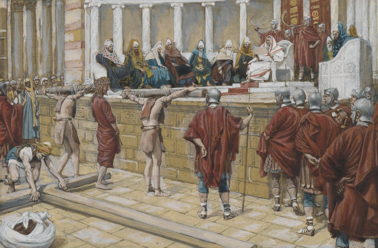 O Julgamento sobre a Gabatá, ilustração da Vida de Nosso Senhor Jesus Cristo, 1886-94 (wc sobre grafite sobre papel) de James Jacques Joseph Tissot