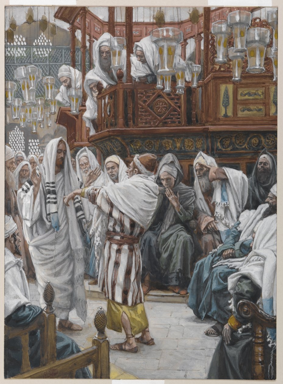 O homem com a mão murcha, ilustração da vida de nosso Senhor Jesus Cristo (wc sobre grafite no papel) de James Jacques Joseph Tissot