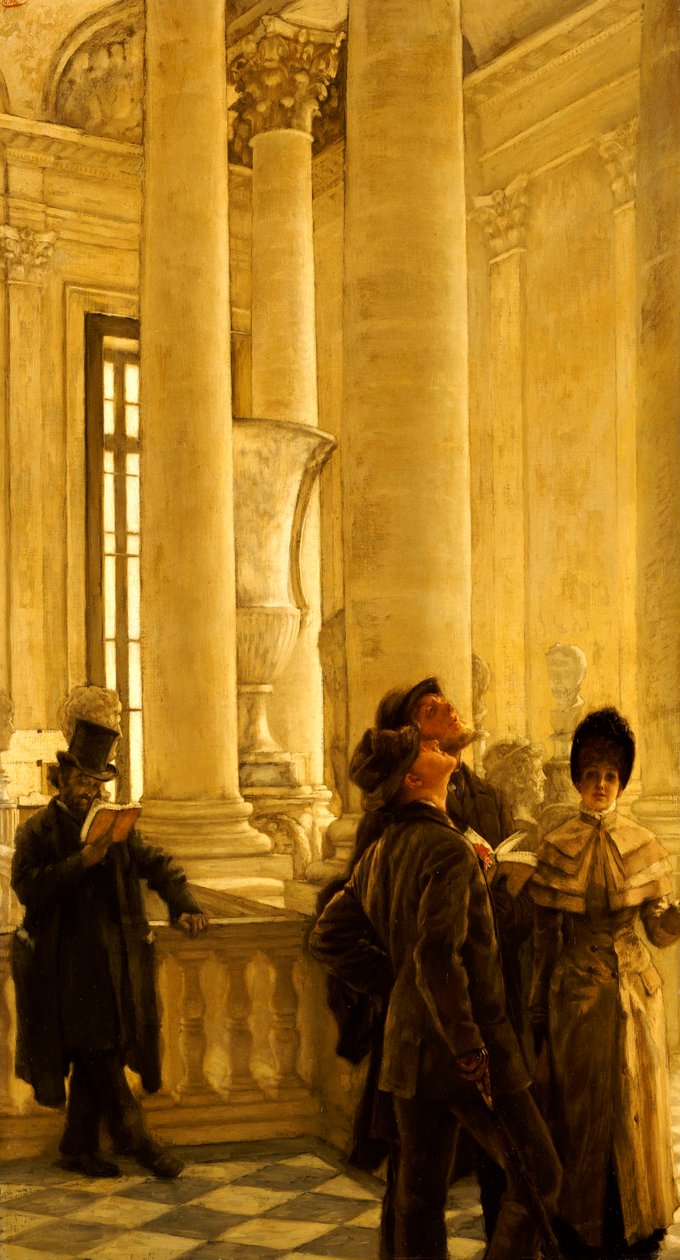 As escadas do norte do Louvre de James Jacques Joseph Tissot