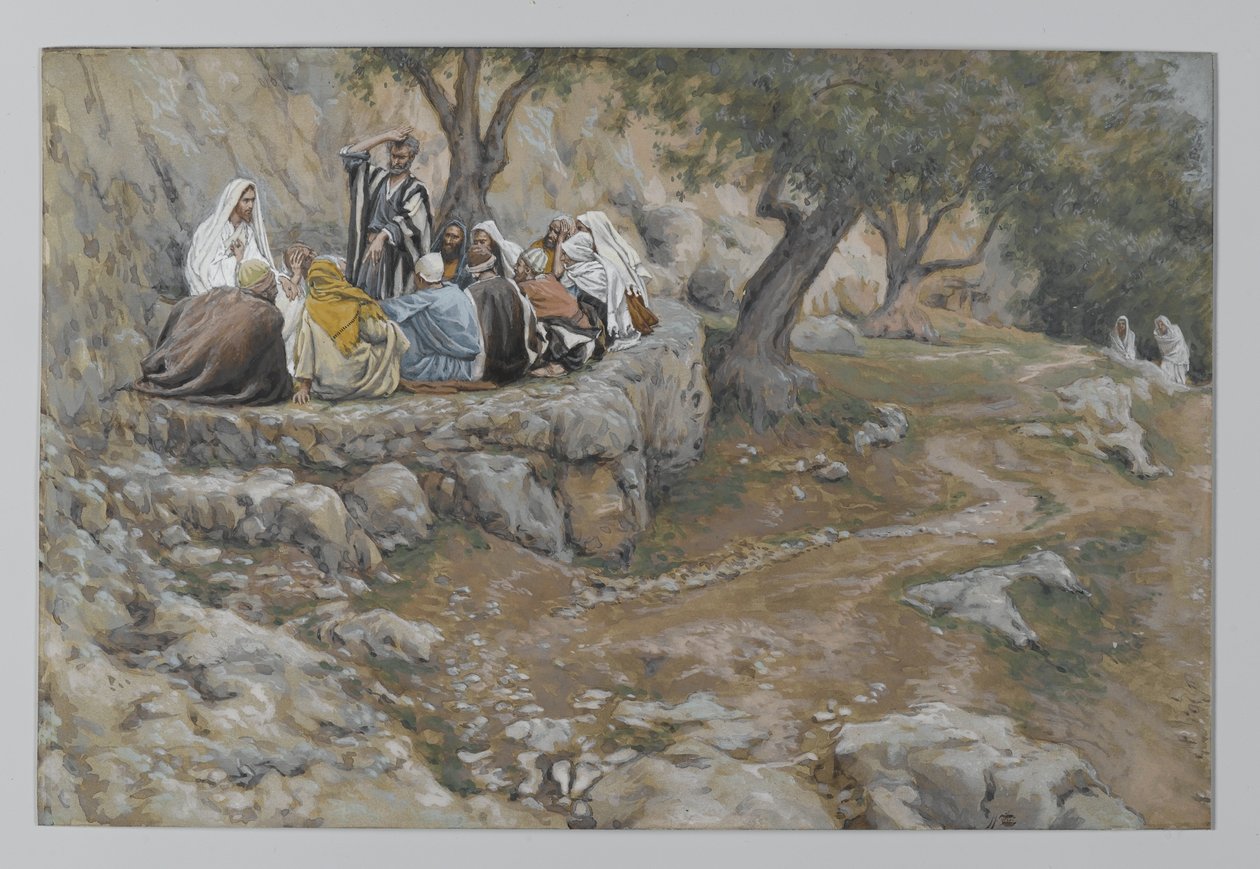 O Primado de São Pedro, ilustração da Vida de Nosso Senhor Jesus Cristo, 1886-96 (wc sobre grafite sobre papel) de James Jacques Joseph Tissot