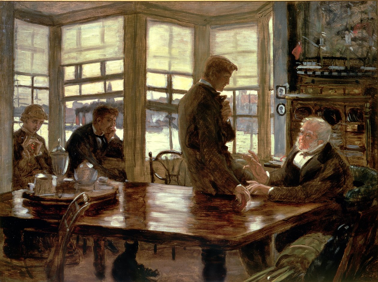 O filho pródigo na vida moderna: a partida, c.1882 (esboço preparatório para 33783) de James Jacques Joseph Tissot
