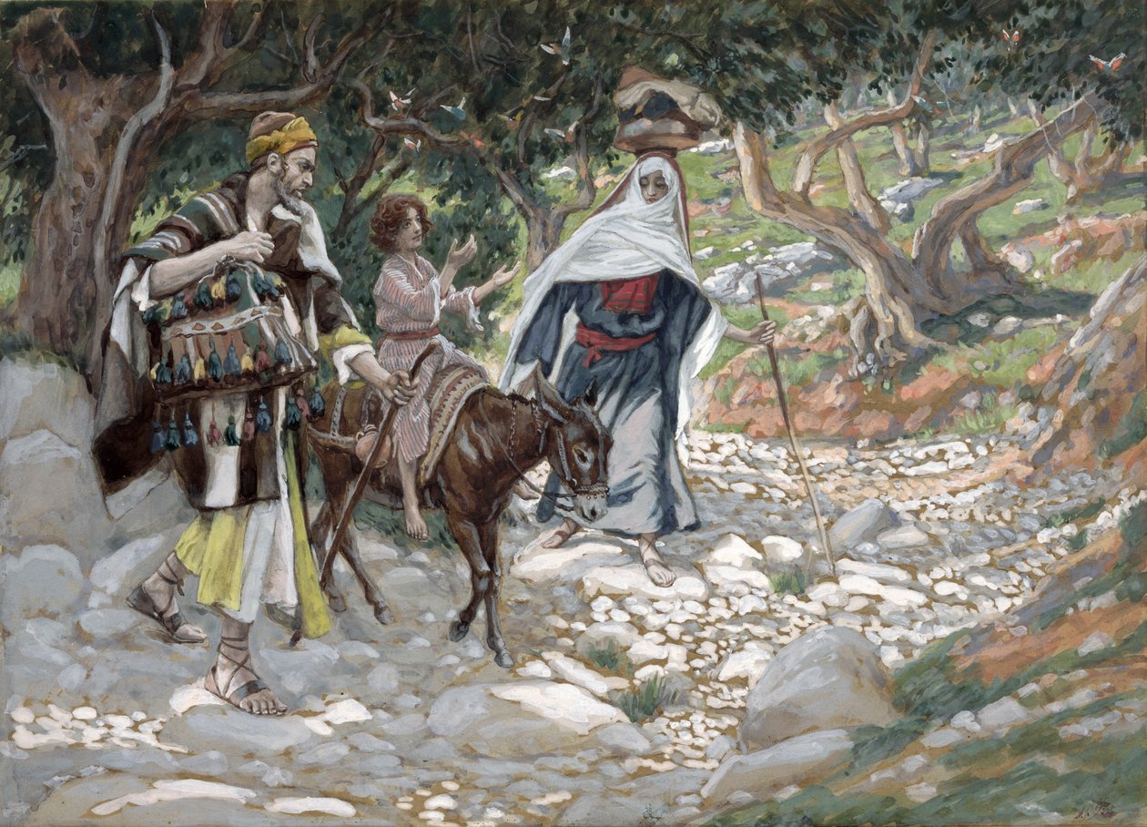 O retorno do Egito, ilustração para A Vida de Cristo, c.1886-94 (wc e guache sobre papelão) de James Jacques Joseph Tissot