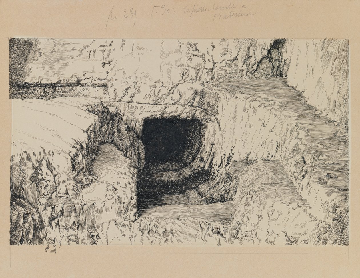 A pedra redonda vista do exterior, ilustração da vida de nosso senhor Jesus Cristo (tinta no papel) de James Jacques Joseph Tissot