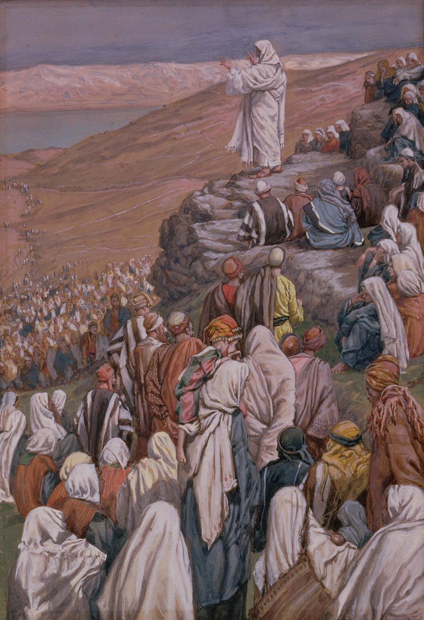 O Sermão da Montanha, ilustração para A Vida de Cristo, c.1886-96 (guache sobre papelão) de James Jacques Joseph Tissot