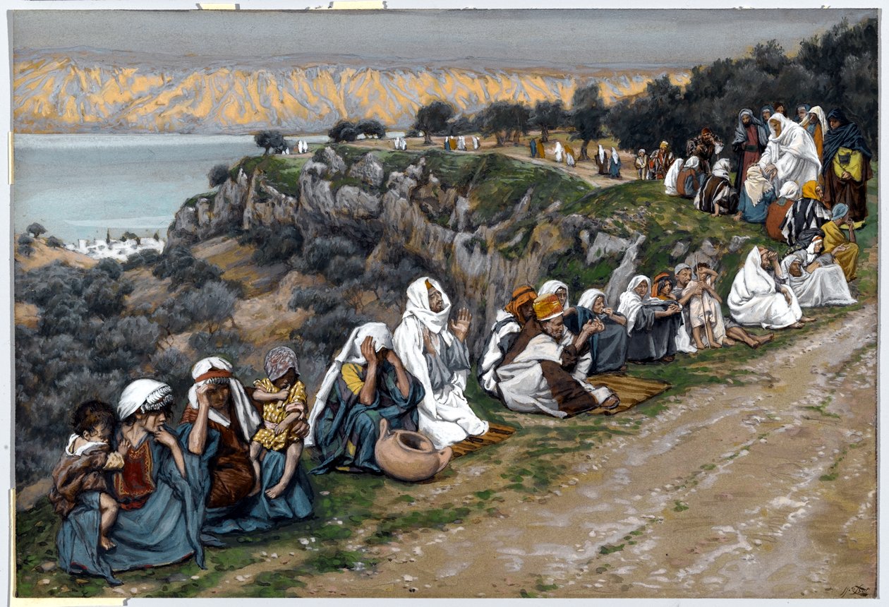O doente esperando por Jesus para passar, ilustração para a vida de Cristo, c.1884-96 (wc & guache no cartão) de James Jacques Joseph Tissot