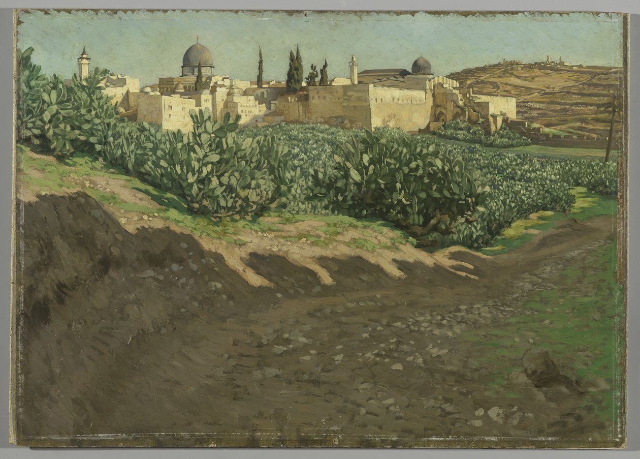 O canto sudoeste da Esplanada do Haram, o antigo templo, ilustração da vida de nosso Senhor Jesus Cristo de James Jacques Joseph Tissot