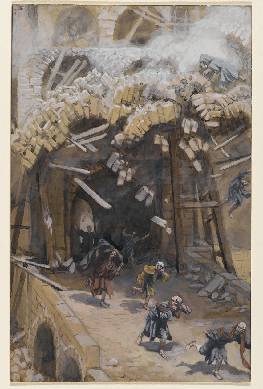 A Torre de Siloé, ilustração da Vida de Nosso Senhor Jesus Cristo, 1886-96 (wc sobre grafite sobre papel) de James Jacques Joseph Tissot