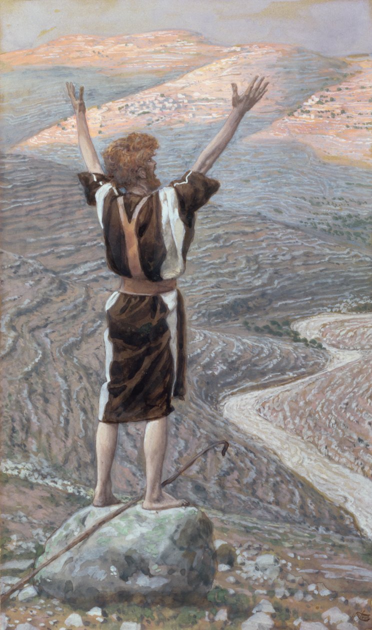 A voz no deserto, ilustração para a vida de Cristo, c.1886-96 (guache sobre papelão) de James Jacques Joseph Tissot