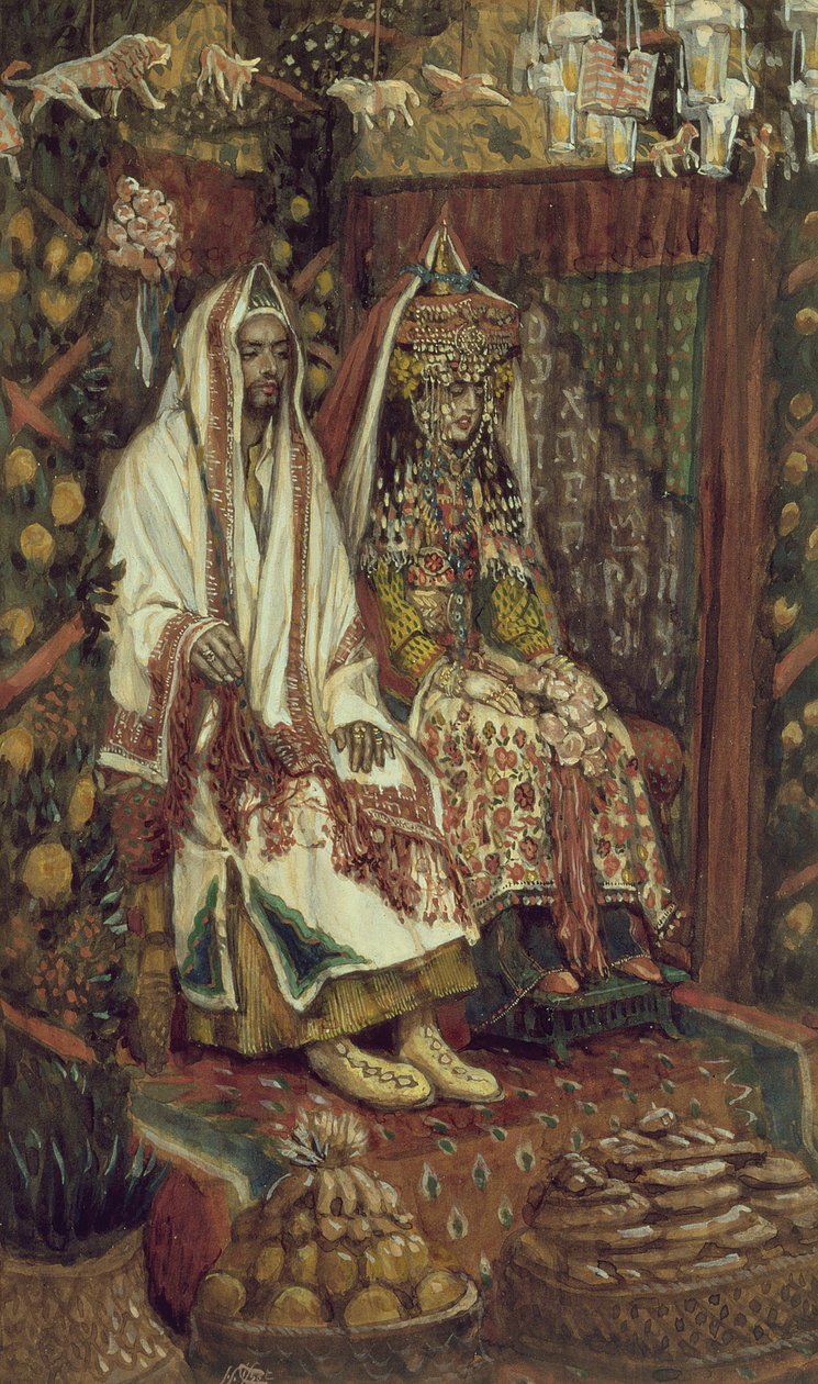 O Casamento em Caná, ilustração para A Vida de Cristo, c.1886-96 (guache sobre papelão) de James Jacques Joseph Tissot