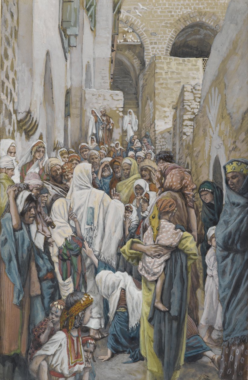 A mulher com uma questão de sangue, ilustração da vida de nosso Senhor Jesus Cristo (wc sobre grafite no papel) de James Jacques Joseph Tissot