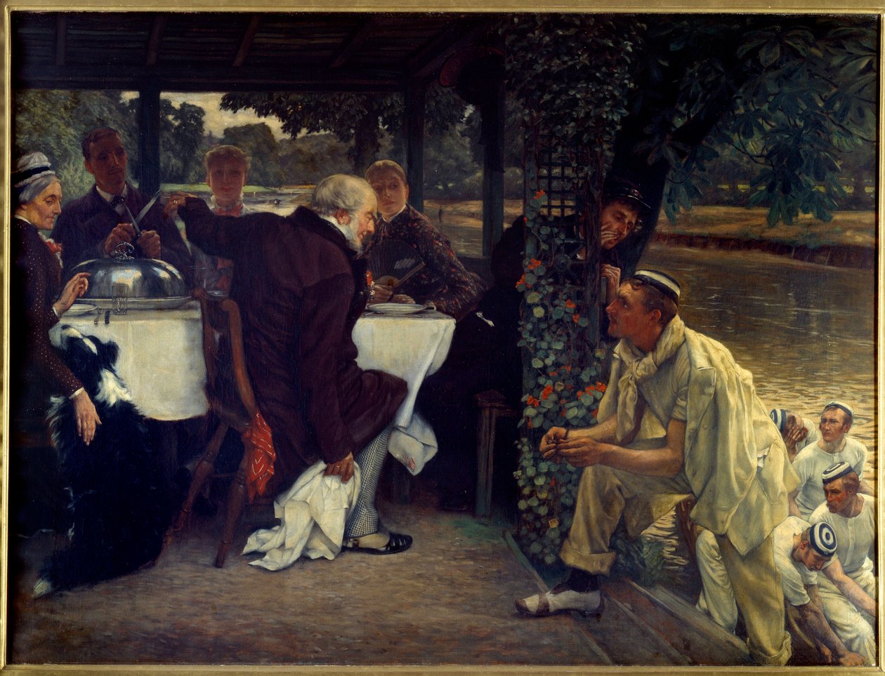 O regresso do filho pródigo: o bezerro gordo Adaptação moderna da Parábola da Criança Pródiga ao seu pai arrependido. Pintura de Jacques Joseph (Jacques-Joseph) Tissot dit James Tissot (1836-1902) 1880 Sol. 1x1,3 m Nantes, musee des Beaux de James Jacques Joseph Tissot
